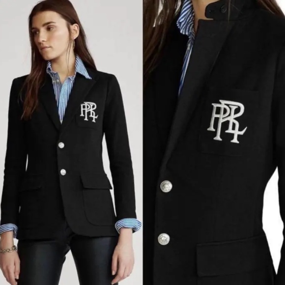 Polo Ralph Lauren Jackets & Blazers - New Polo Ralph Lauren Knit Cotton Blazer Black Sz 6